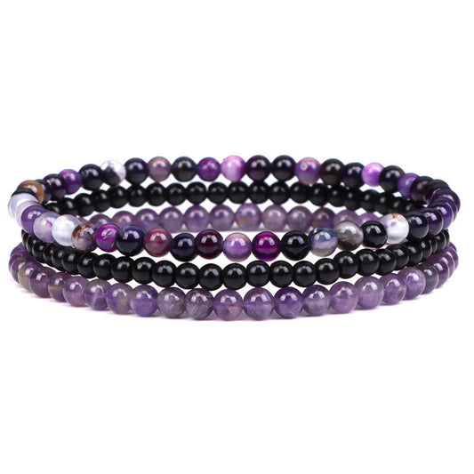 Pulsera espiritual de paz interior con piedras de cristal natural de 3 piezas de Buddha Stones