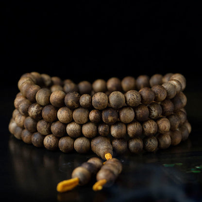 Buddha Stones 108 Mala Beads Hainan White Qinan Agarwood Calm Strength Bracelet