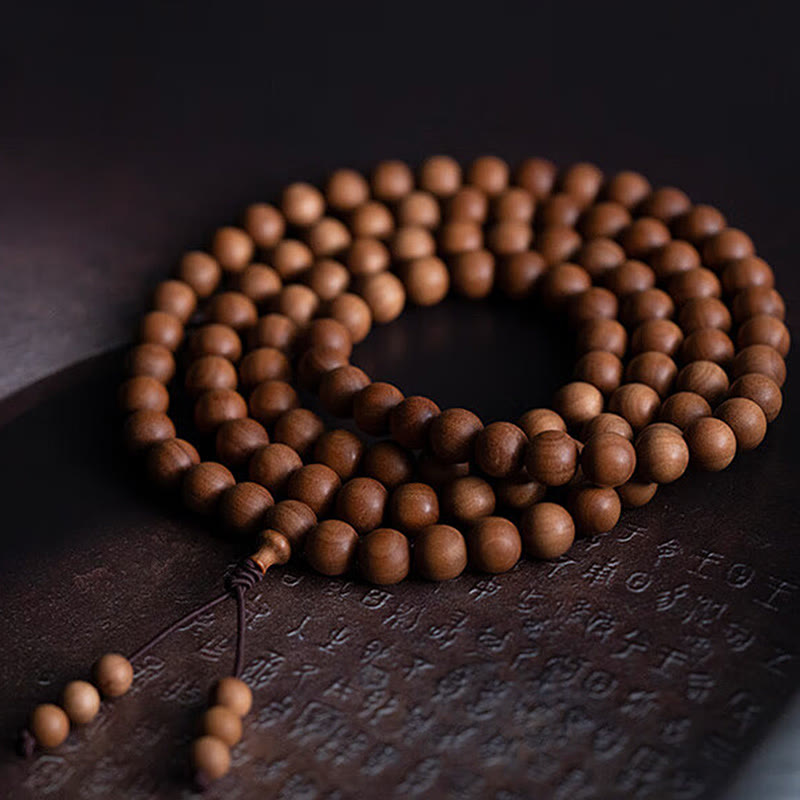 Buddha Stones Mysore Sandalwood Wood Bead Healing Mala Bracelet - Touch Bling
