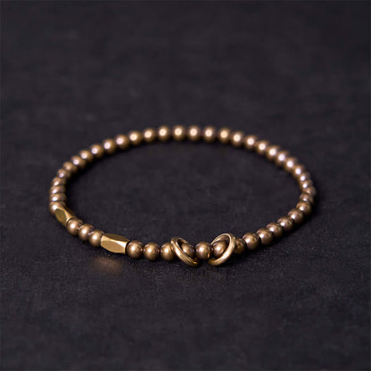 Buddha Stones Wealth Self Care Copper Brass Beads Design Couple Bracelet