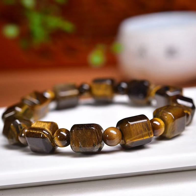 Pulsera protectora de ojo de tigre con piedras de Buda 
