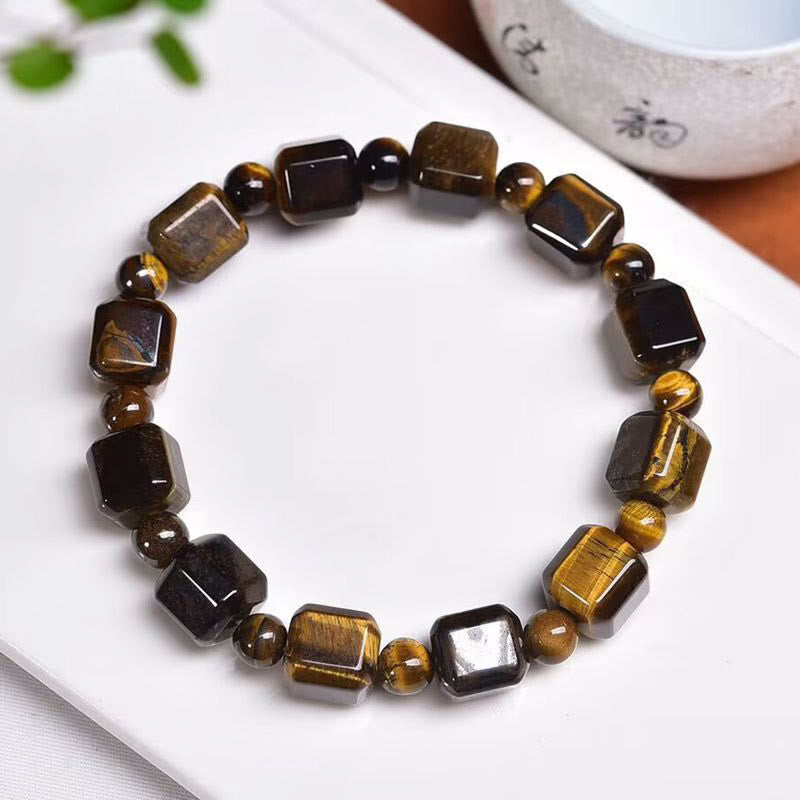 Pulsera protectora de ojo de tigre con piedras de Buda 