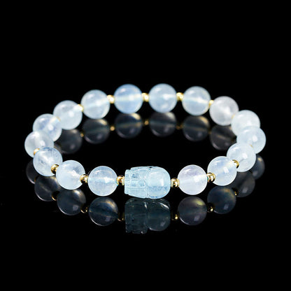 Pulsera de cristal rosa cálido con piedras de Buda y varios cristales PIXIU 
