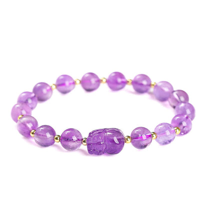 Pulsera de cristal rosa cálido con piedras de Buda y varios cristales PIXIU 