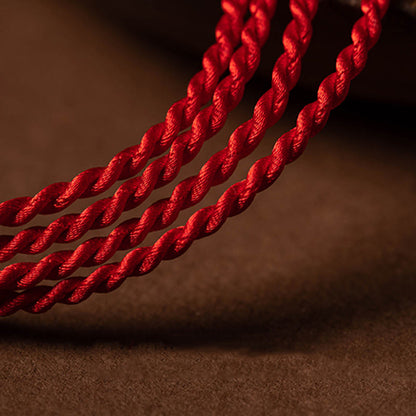 Cadena para el vientre de hilo rojo con hebilla de paz y cinabrio natural de piedras de Buda 