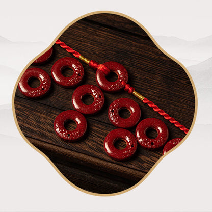 Cadena para el vientre de hilo rojo con hebilla de paz y cinabrio natural de piedras de Buda 