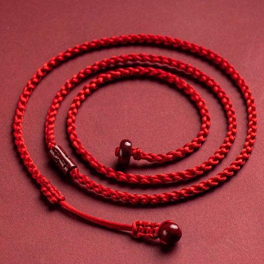 Cadena para el vientre de hilo rojo con bendición de calma y cinabrio natural de Buddha Stones