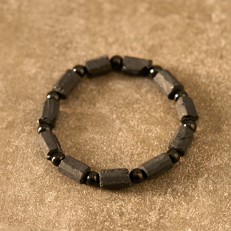 Pulsera de la sabiduría con turmalina negra y piedras de Buda 