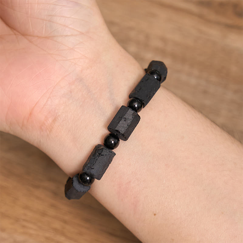 Pulsera de la sabiduría con turmalina negra y piedras de Buda 