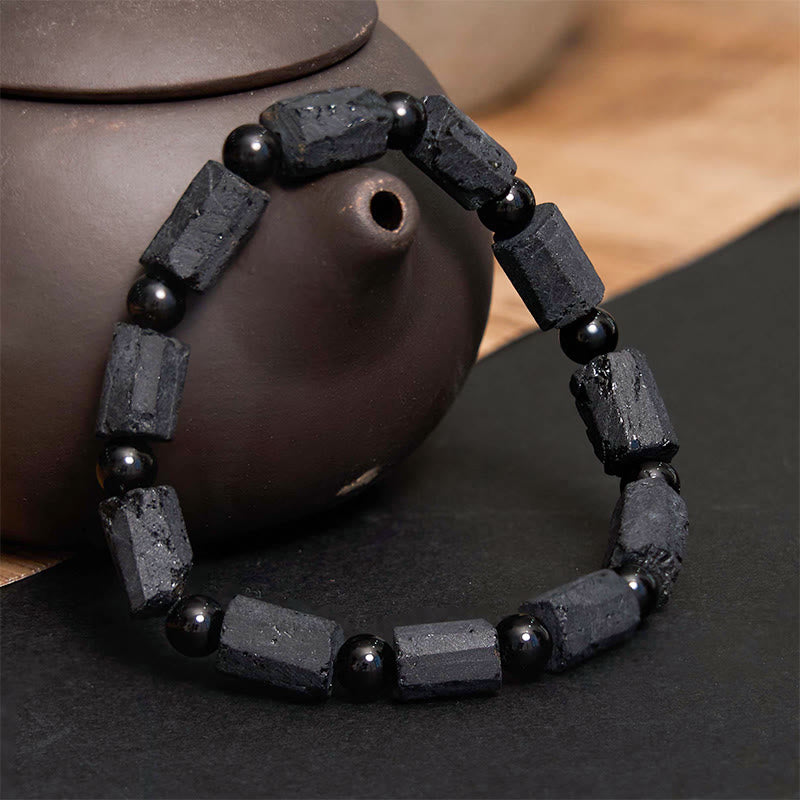 Pulsera de la sabiduría con turmalina negra y piedras de Buda 