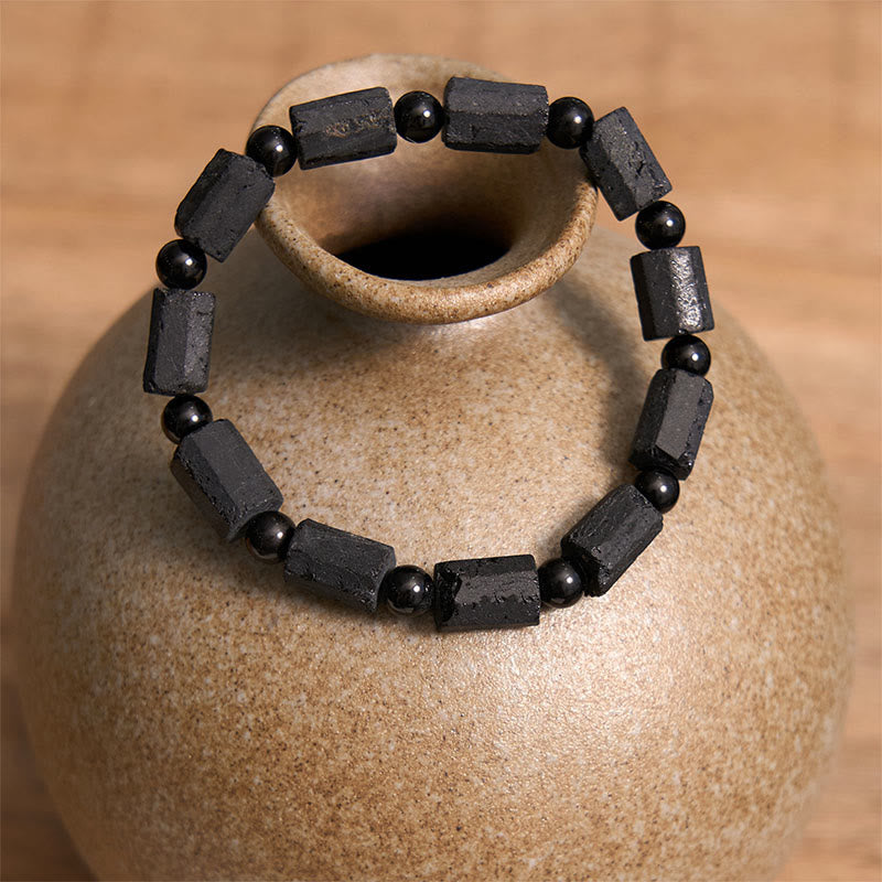 Pulsera de la sabiduría con turmalina negra y piedras de Buda 