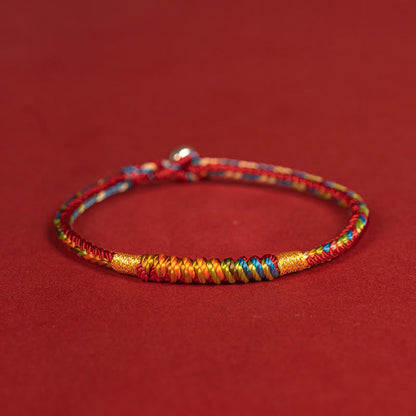 Pulsera de protección con hebilla de plata de ley 925 y hilo rojo multicolor con piedras de Buda 