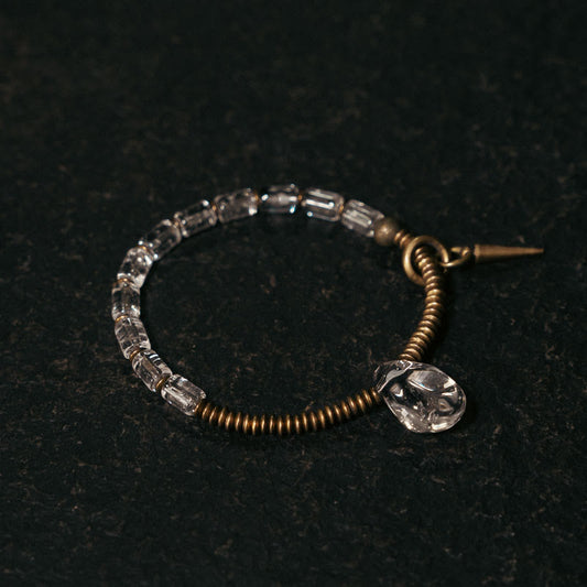 Buddha Stones Kupfer Weiß Kristall Glück Armband 
