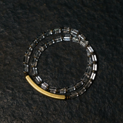 Buddha Stones Square White Crystal Copper Luck Bracelet