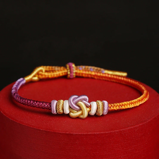 Buddha Stones Bunte Schnur Herzknoten Schutz Geflochtenes Armband 