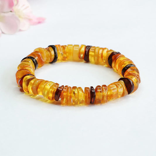 Buddha Stones Bernstein Peace Buckle Vertrauensarmband 