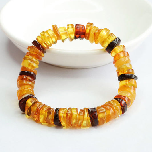 Buddha Stones Bernstein Peace Buckle Vertrauensarmband 