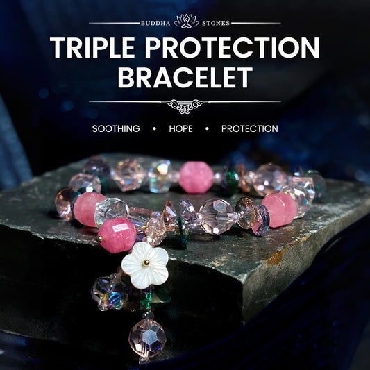 Buddha Stones Rosa Kristall Grün Kristall Weiß Kristall Blume Wärme Armband 