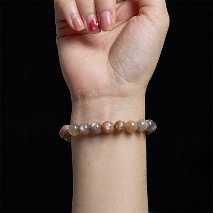 Pulsera relajante de piedra lunar negra y piedra de Buda