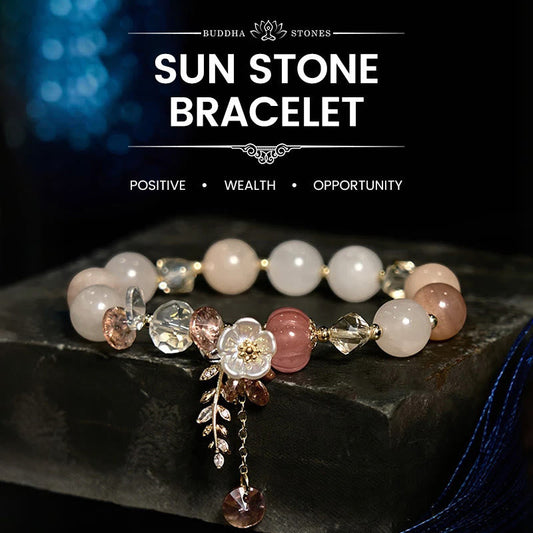 Buddha Stones Blauer Kristall Amethyst Sonnenstein Grüner Aventurin Heilarmband 