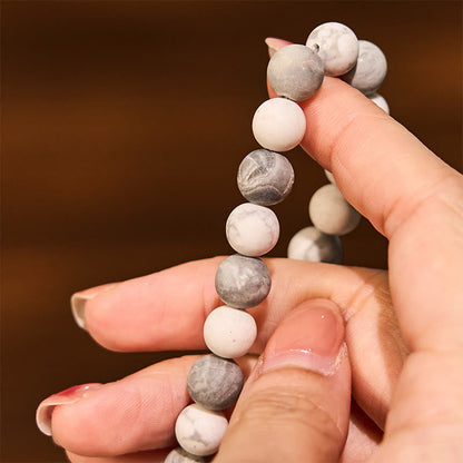 Pulsera Buddha Stones Picasso Jasper White Turquoise Courage 
