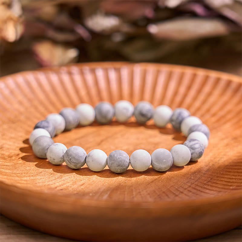 Pulsera Buddha Stones Picasso Jasper White Turquoise Courage 