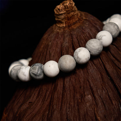 Pulsera Buddha Stones Picasso Jasper White Turquoise Courage 