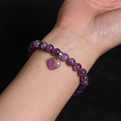Buddha Stones Naturquarz Liebesherz Heilperlen Armband