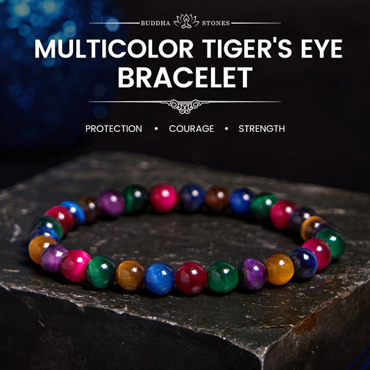 Buddha Stones Tigerauge Resolve Courage Armband 