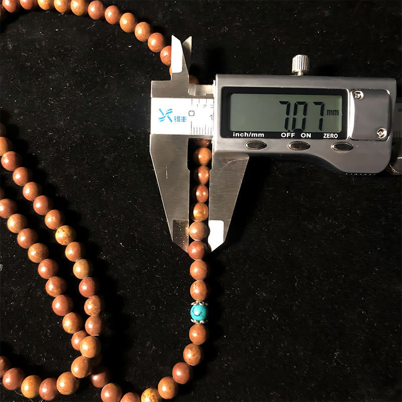 Pulsera curativa de piedra Bian con 108 cuentas de mala de Buda 