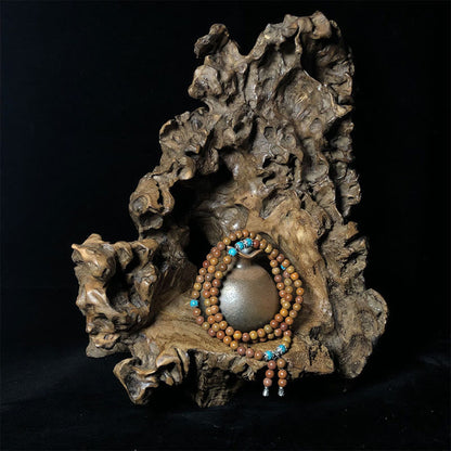 Pulsera curativa de piedra Bian con 108 cuentas de mala de Buda 