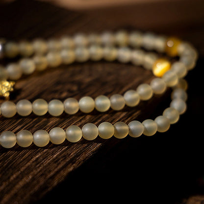 Buddha Stones Tibet 108 Mala Beads Chinese Zodiac Natal Buddha Natural Sheep Horn Wealth Bracelet