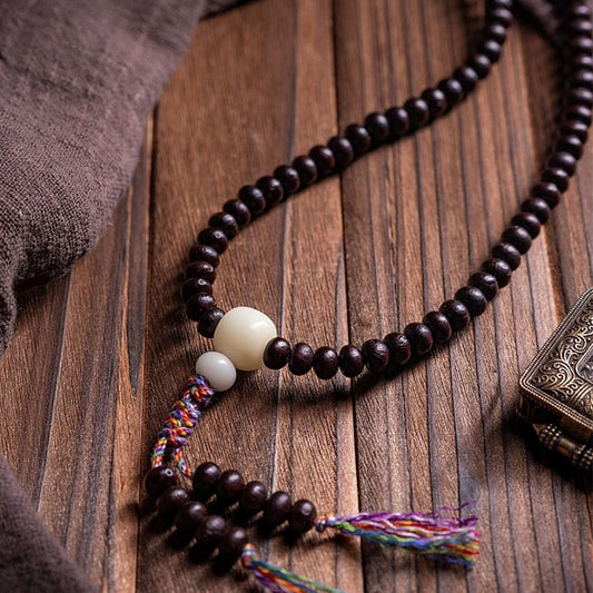 Pulsera de la paz con 108 cuentas de Mala y semillas de Bodhi de Buda 