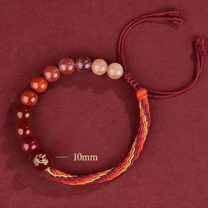 Buddha Stones Five Elements Various Crystal Agate Wealth Reincarnation Knot Braid Bracelet