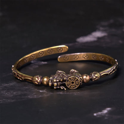 Buddha Steine ​​Pi Xiu Tragen Münze Barren Kupfer Messing Glück Reichtum Armband Armreif