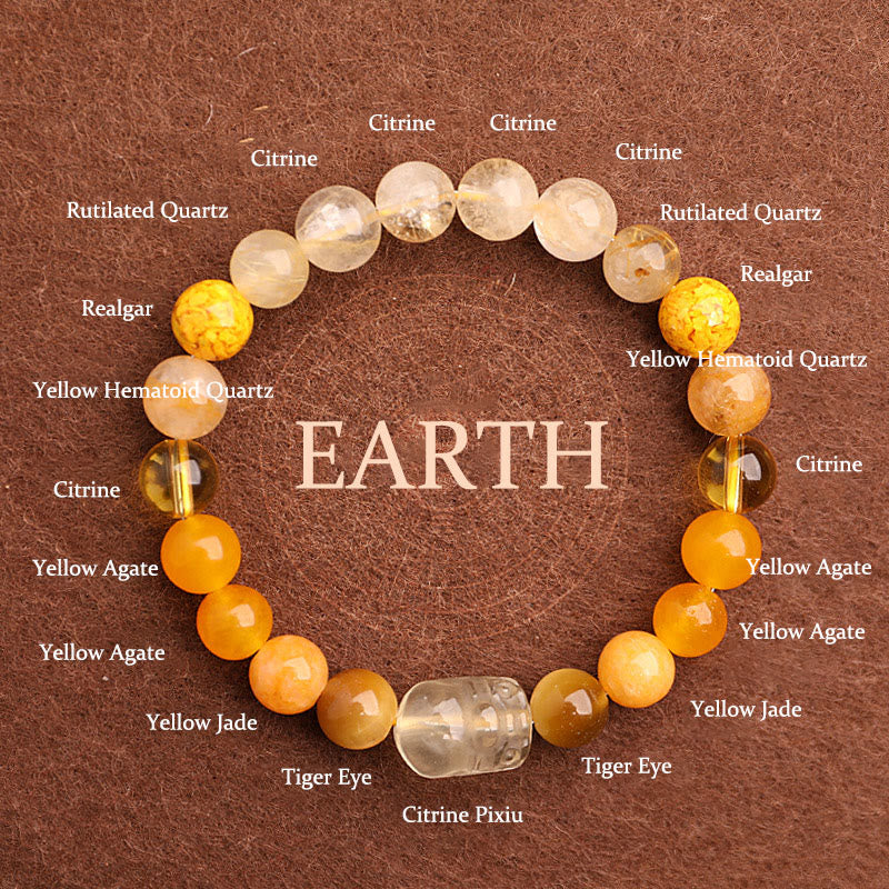 Buddha Stones Five Elements Various Agate Crystal Green Strawberry Quartz Moss Agate Green Phantom Luck Bracelet - Touch Bling