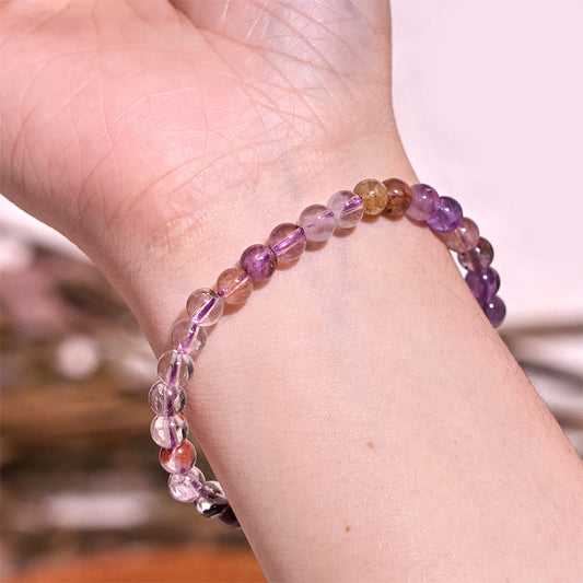 Buddha Stones Natürliches Lila Phantom Love Wisdom Armband