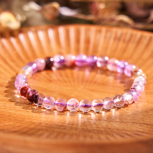 Buddha Stones Natürliches Lila Phantom Love Wisdom Armband