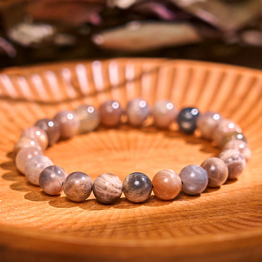 Pulsera relajante de piedra lunar negra y piedra de Buda