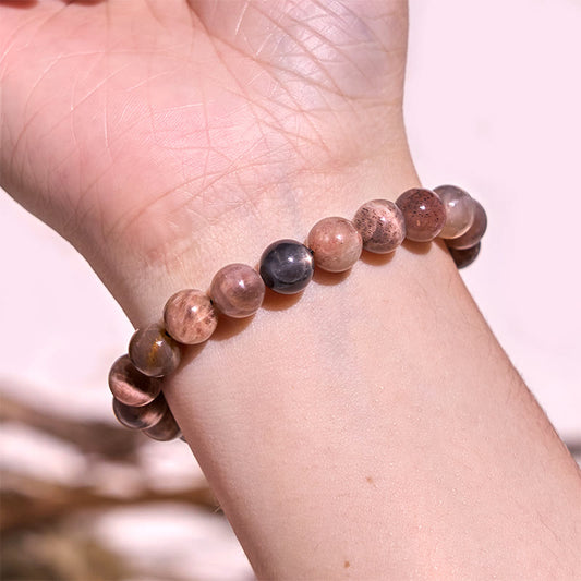Pulsera relajante de piedra lunar negra y piedra de Buda