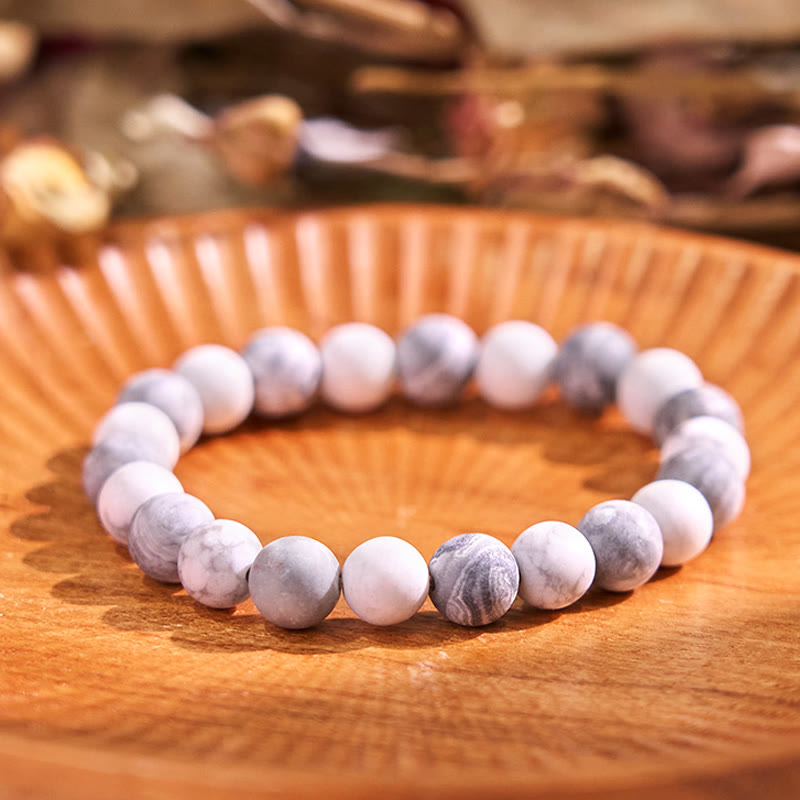 Pulsera Buddha Stones Picasso Jasper White Turquoise Courage 