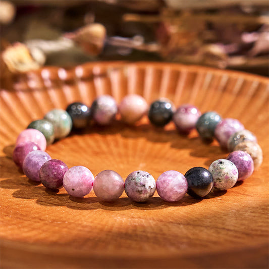 Pulsera positiva de turmalina arcoíris con piedra de Buda
