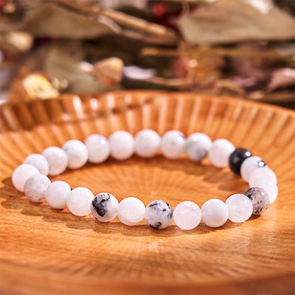 Pulsera de armonía de piedra lunar arcoíris y piedra de Buda