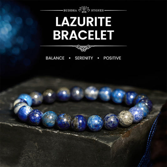 Pulsera de equilibrio positivo de lazurita y piedra de Buda
