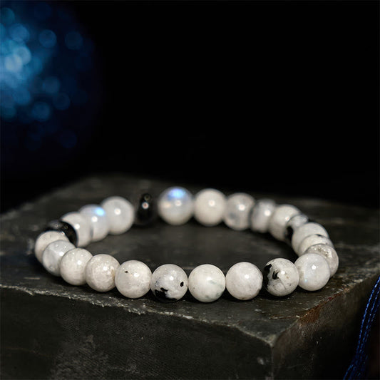 Pulsera de armonía de piedra lunar arcoíris y piedra de Buda