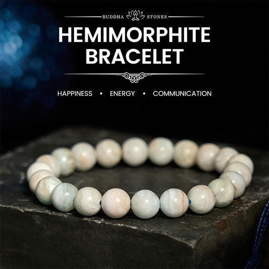 Pulsera de hemimorfita de piedra de Buda con energía calma