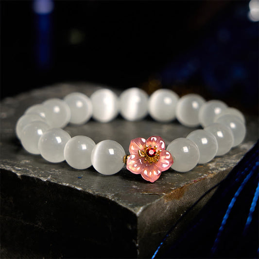 Buddha Stones Katzenauge Chrysoberyll Blumen Liebesarmband
