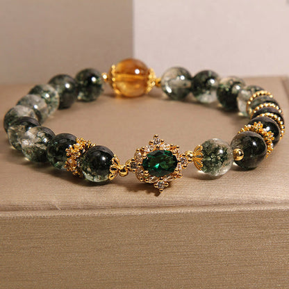 Pulsera de confianza de cristal verde fantasma de Buddha Stones 