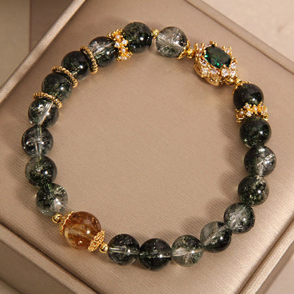 Pulsera de confianza de cristal verde fantasma de Buddha Stones 