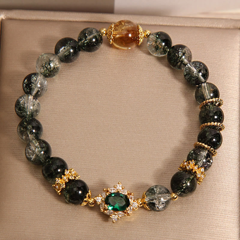 Pulsera de confianza de cristal verde fantasma de Buddha Stones 